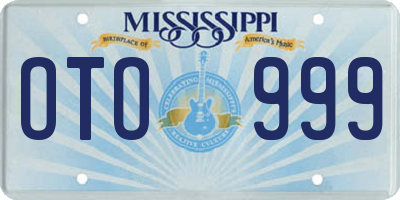 MS license plate OTO999
