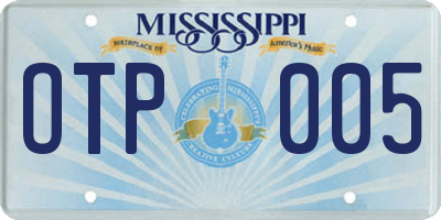 MS license plate OTP005