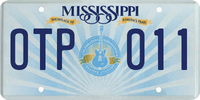 MS license plate OTP011