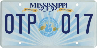 MS license plate OTP017