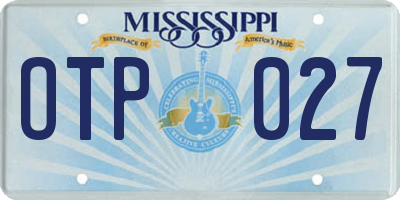 MS license plate OTP027