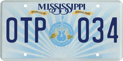 MS license plate OTP034