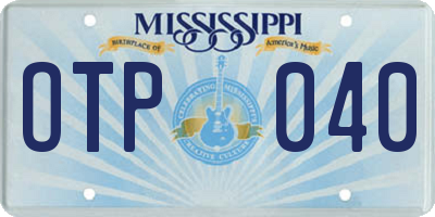 MS license plate OTP040