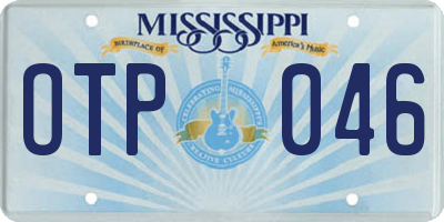 MS license plate OTP046