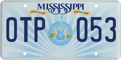 MS license plate OTP053