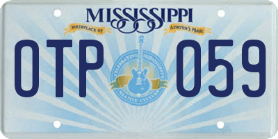 MS license plate OTP059