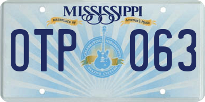 MS license plate OTP063
