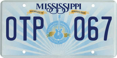 MS license plate OTP067
