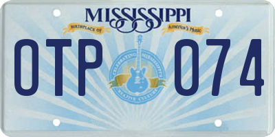 MS license plate OTP074
