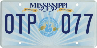 MS license plate OTP077