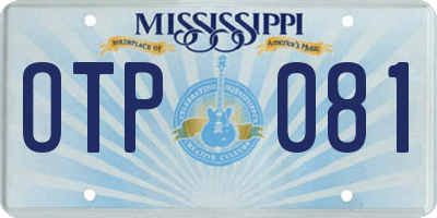 MS license plate OTP081