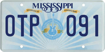 MS license plate OTP091