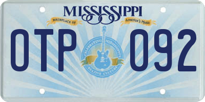 MS license plate OTP092