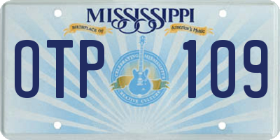 MS license plate OTP109