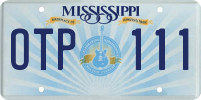 MS license plate OTP111