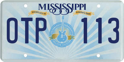 MS license plate OTP113