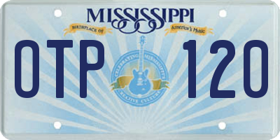MS license plate OTP120