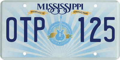 MS license plate OTP125