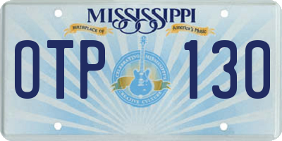 MS license plate OTP130