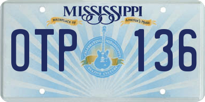 MS license plate OTP136