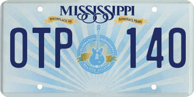 MS license plate OTP140