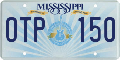 MS license plate OTP150