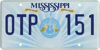 MS license plate OTP151
