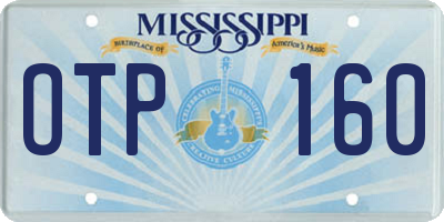 MS license plate OTP160