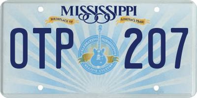 MS license plate OTP207