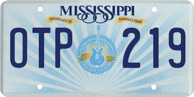 MS license plate OTP219