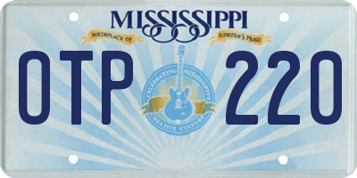 MS license plate OTP220