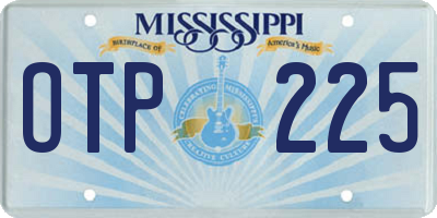 MS license plate OTP225