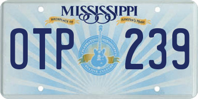 MS license plate OTP239