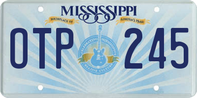 MS license plate OTP245