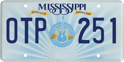 MS license plate OTP251