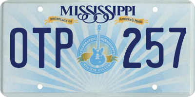 MS license plate OTP257