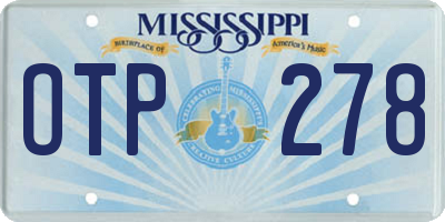 MS license plate OTP278