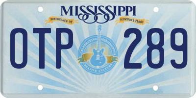 MS license plate OTP289