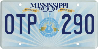 MS license plate OTP290