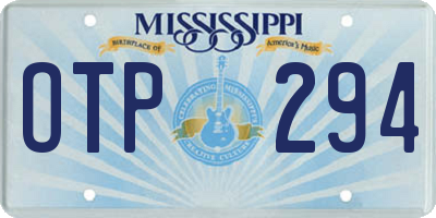 MS license plate OTP294
