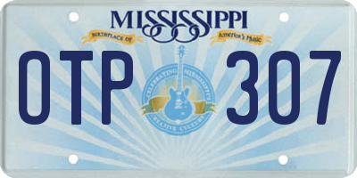 MS license plate OTP307
