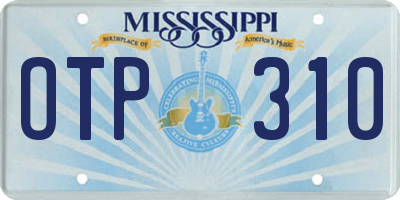 MS license plate OTP310
