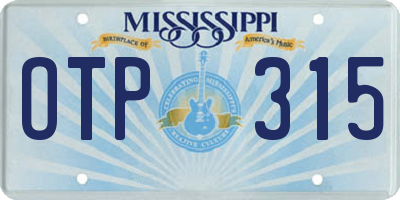 MS license plate OTP315