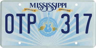 MS license plate OTP317