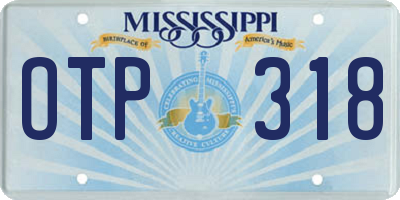 MS license plate OTP318
