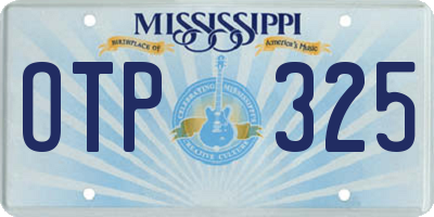MS license plate OTP325