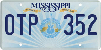 MS license plate OTP352