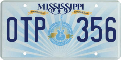 MS license plate OTP356