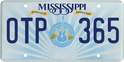 MS license plate OTP365