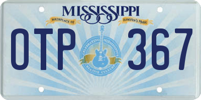 MS license plate OTP367